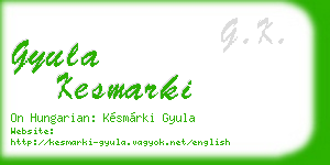 gyula kesmarki business card